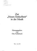 Cover of: Zur "Neuen Einfachheit" in der Musik