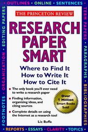 Cover of: Princeton Review: Research Paper Smart: Where to Find It, How to Write It, How to Cite It (Princeton Review (Paperback))