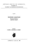 Cover of: Recherches linguistiques: articles offerts à Marthe Philipp