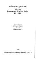 Cover of: Briefe an Johanna und Gottfried Kinkel, 1849-1885 by Malwida von Meysenbug