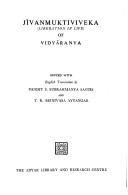 Cover of: Jīvanmuktiviveka (liberation of life) of Vidyāraṇya
