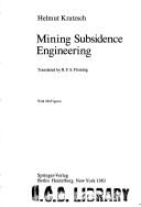 Cover of: Mining subsidence engineering | Helmut Kratzsch