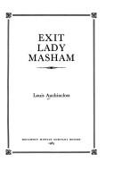 Exit Lady Masham by Louis Auchincloss