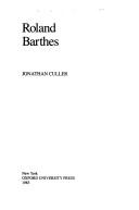 Cover of: Roland Barthes by Jonathan D. Culler
