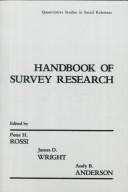 Cover of: Handbook of survey research by edited by Peter H. Rossi, James D. Wright, Andy B. Anderson.