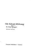 Cover of: Ole Edvart Rölvaag by Einar Ingvald Haugen