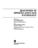 Cover of: Diagnosis in speech-language pathology | 