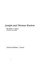 Cover of: Joseph and Thomas Warton