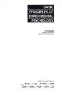 Cover of: Basic principles of experimental psychology | Otto Zinser