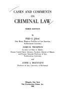 Cases and comments on criminal law by Fred Edward Inbau