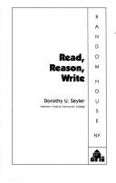 Cover of: Read, reason, write by Dorothy U. Seyler, Dorothy U. Seyler