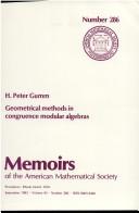 Cover of: Geometrical methods in congruence modular algebras