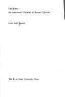 Cover of: Faulkner, an annotated checklist of recent criticism by John Earl Bassett