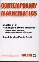 Cover of: Chapter 9 of Ramanujan's second notebook: infinite series identities, transformations, and evaluations