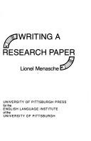 Cover of: Writing a research paper