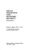 Cover of: Social insurance and economic security