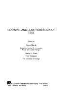 Cover of: Learning and comprehension of text