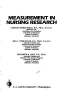 Cover of: Measurement in nursing research by Carolyn Feher Waltz, Carolyn Feher Waltz