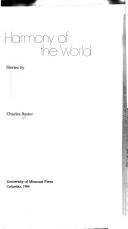 Cover of: Harmony of the world: stories