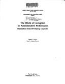 Cover of: The effects of corruption on administrative performance by David J. Gould