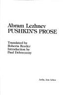 Cover of: Pushkin's prose