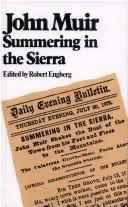 Cover of: John Muir summering in the Sierra
