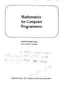 Cover of: Mathematics for computer programmers