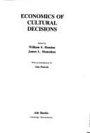 Cover of: Economics of cultural decisions