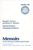 Cover of: Maximal functions measuring smoothness