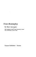 Cover of: Yves Bonnefoy