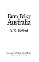 Cover of: Farm policy in Australia