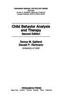 Child behavior analysis and therapy by Donna M. Gelfand