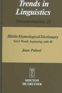 Cover of: Hittite etymological dictionary by Jaan Puhvel