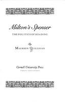 Cover of: Milton's Spenser: the politics of reading
