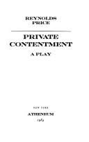 Cover of: Private contentment by Reynolds Price