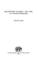 Cover of: Rochester studies, 1925-1982: an annotated bibliography