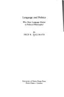 Cover of: Language and politics by Fred R. Dallmayr