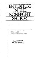 Cover of: Enterprise in the nonprofit sector