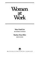 Cover of: Women at work by Mary Frank Fox