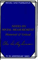 Cover of: Notes on social measurement by Otis Dudley Duncan