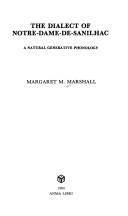 Cover of: The dialect of Notre-Dame-de-Sanilhac by Margaret M. Marshall