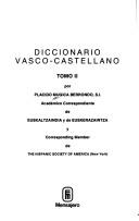 Cover of: Diccionario vasco-castellano