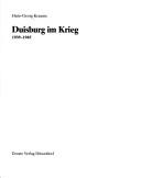 Cover of: Duisburg im Krieg, 1939-1945