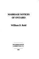 Cover of: Marriage notices of Ontario