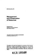 Cover of: Management and conservation of resources