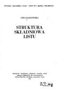 Struktura składniowa listu by Anna Kałkowska