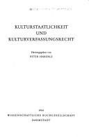 Cover of: Kulturstaatlichkeit und Kulturverfassungsrecht