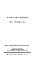 Cover of: Wilhelm Raimund Beyer, eine Bibliographie.