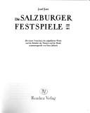 Cover of: Die Salzburger Festspiele, 1920-1981