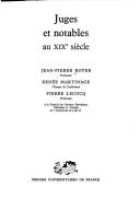 Cover of: Juges et notables au XIXe siècle